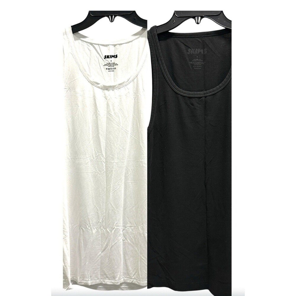 Skims Lot of 2 Soft Lounge Black & White Tank Top Size Med